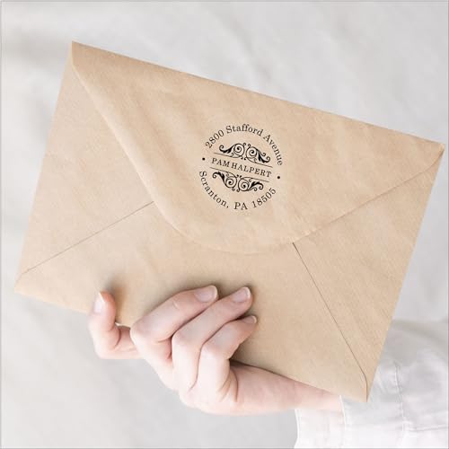 Custom Self Inking Return Address Stamp, Round Circle - Image 3