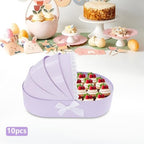 10PCS Baby Shower Box, Crib Basket Cardboard Box, Cradle-shaped Flower Basket Gift Boxs, Baby Carriage Centerpiece Floral Baskets for Celebration Birthday Decor (Purple, 14.17*8.27*3.15 in) - Image 2