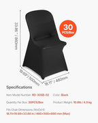 VEVOR Chair Covers, Polyester Spandex Chair Cover, Stretch Slipcovers for Wedding Party Dining Banquet Flat-Front Chair Covers (Black-c-XL, 30PCS) - Image 7