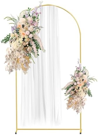 7.2FT Gold Metal Arch Backdrop Stand, Square Balloon Arch Stand Wedding Frame for Birthday Party, Baby Shower, and Ceremony Decoration by CHUNQIANGCAIDESIGN