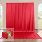 20x16ft Red Backdrop Curtain for Party, 4 Panels Wrinkle Free 16 Foot Long Polyester Photo Backdrop Drapes Photography Background for Wedding Birthday Gathing - Image 2