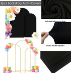 HAINARverS Set of 3 Arch Backdrop Stands with Covers, Black, 6/6.6/7.2FT - Image 4