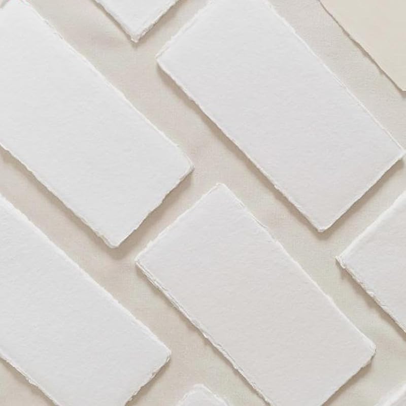 Habiller Deckle Edged Handmade Paper Wedding Invitation Card Stock, Baby Shower Card, Ideal for Calligraphy, Drawing, Watercolor Paper Made of Cotton Rags-Off-White- Pack of 100- (4x9-100) by Unknown
