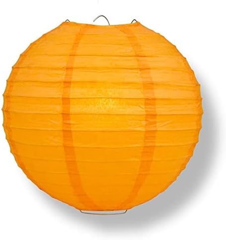 PaperLanternStore.com 10" Orange Paper Lantern Party Pack with Remote Controlled LED Lights (10-Pack Combo Kit) - Image 2