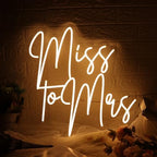 Miss to Mrs Neon Sign,Wedding Neon Sign,Wedding LED Neon Light Home Wall Decor Engagement Party Backdrop Bridal Shower Decoration Engagement Gift Size:20inch - Image 5