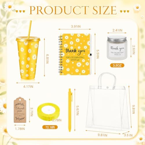 Nuogo 6 Sets New Parent Shower Prizes, Yellow Color, Daisy Style - Image 2