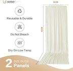 10x14ft Ivory Backdrop Curtains for Wedding Party, 2 Panels 14 ft Long Back Drop Cloth, Wrinkle-Free Polyester Drapes for Birthday, Baby Shower, Stage Photography Background - Image 6