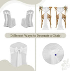 MDS Pack of 100 Chiffon Chair Sashes for Wedding & Event Décor - Ivory - Image 4