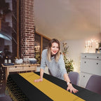 16 Pack 2in1 Disposable Plastic Tablecloths 54" x 108" Black and Gold Dot Kitchen Table Cloth Rectangle Table Cover for Wedding Birthday Baby Shower Anniversary Christmas New Year Graduation - Image 5