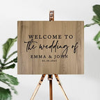 Andaz Press Large Wooden Welcome Sign for Wedding, Rustic Welcome Sign 16" x 20" Custom Names & Date Modern Woodland Wedding Signage English Oak MDF Wood Finish Wedding Reception Indoor Outdoor Signs - Image 2