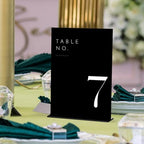Black Wedding Table Numbers 1-25 with Stands, 5"x7" Black Acrylic Table Numbers with White Font, Perfect for Wedding Party Reception(1-25, 5"x7") - Image 4