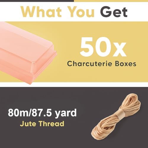 50 Pack 7x5in Charcuterie Board Boxes with Clear Lids, Paper Containers - Image 3