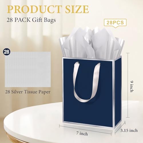 Addblu 28 Pack Bulk Luxury Gift Bags with Handles & 28 Tissue Papers - Image 2
