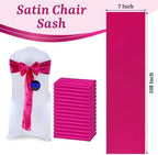 MDS® Pack of 150 Satin Chair Sashes for Wedding & Events – Magenta - Image 3