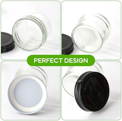 40 Pack 4 oz Glass Jars with Black Lids - Image 4