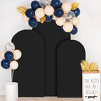 FOTSHARER Set of 3 Wedding Arch Covers 4FT 5FT 6FT Black Arch Backdrop Cover 2-Sided Spandex Arched Fabric Cover Round Top Backdrop Covers Balloon Arched Stand Cover for Party Bridal Shower Ornaments - Image 4