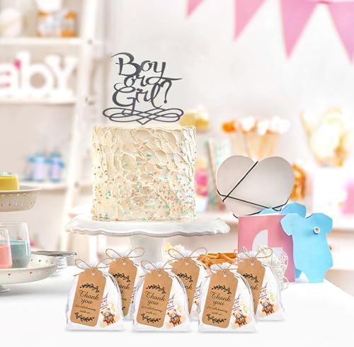 50Pcs Bear Bottle Opener Baby Shower Favors for Guests Cute Magnetic Bottle Openers with Organza Bags and Thank You Cards, for Gender Reveal Theme Party Decorations Rerurn Gift and Souvenirs - Image 5