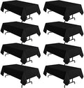 sancua 8 Pack Black Tablecloths 60x102 Inch for 6 Feet Rectangle Tables by sancua