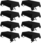 sancua 8 Pack Black Tablecloths 60x102 Inch for 6 Feet Rectangle Tables by sancua