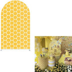 Sweet Honeycomb Arch Backdrop Cover Yellow Girls Baby Shower Arch Stand Spandex Fabric Cover Bees Birthday Party Parties Dessert Decorations Prop (2.6X6ft,1992) by uiuyfrr