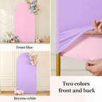Pink Purple Arch Backdrop Cover for Wedding, 7.2FT 6FT Set of 2 Stretchy Spandex Fitted Arch Stand Cover for Baby Shower, Birthday Party Decor, Chiara Backdrop Cover with Double-Sided Design - Image 3
