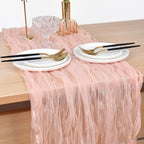 Peach Cheesecloth Table Runner Fall Wedding Birthday Party Decor 6 Pack - Image 2