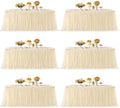 Champagne Tablecloth Rectangle Table Cover for 6 Foot Table, Champagne Tulle Table Skirt Rectangle Table 6ft Stretch Tulle Tablecloth Fitted Elastic Banquet Party Wedding Table Cloth for 6 Foot Table by HBBMAGIC