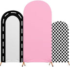 Mindsoft 3 Sets Fast Party Arch Backdrop Cover Racing Backdrop, Pink by Mindsoft