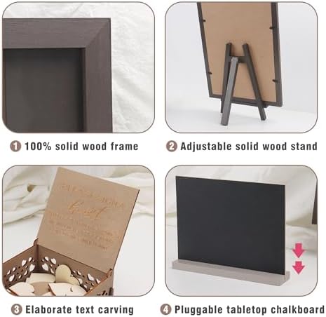 SELEAD Solid Wood Wedding Guest Book Alternative, Drop Top Words Sign Board - Image 7