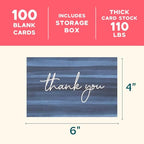 VNS Creations Thank You Cards With Envelopes - 100 Pack 4 x 6 Blank - Ombré - Image 5
