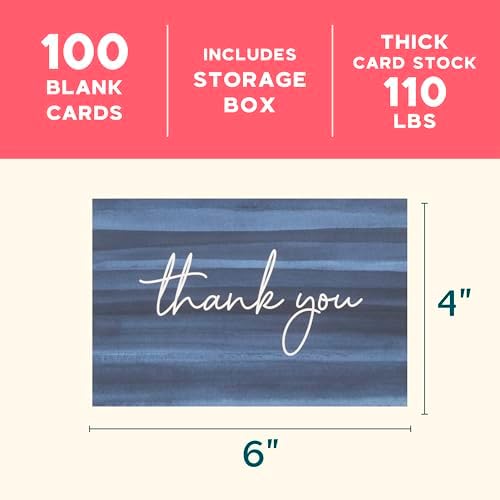 VNS Creations Thank You Cards With Envelopes - 100 Pack 4 x 6 Blank - Ombré - Image 5
