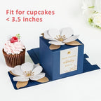 FEIYI 20 PCS 3.55“ Navy Blue Gift Boxes，Party Favor box with flowers - Image 4