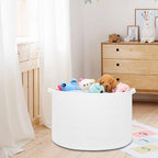 Small Woven Basket with Gift Bags and Ribbons, Empty Gift Basket and 87L Large Laundry Basket, Nursery Hamper, Large Blanket Basket, Toy Basket, White - Image 6