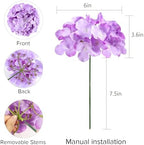 Auihiay 204Pcs Purple Hydrangea Artificial Flowers Bulk - Image 3