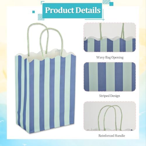 36 PCS Colorful Stripe Goodie Bags, Summer Party Gift Bags, 6 Colors - Image 3