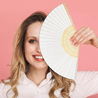 FEPITO EPITO 65 Pieces White Handheld Paper Fan - Image 6
