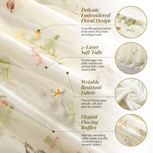 Wildflower Tulle Table Skirt, Boho 6ft Bridal Baby Shower Party Decor - Image 3