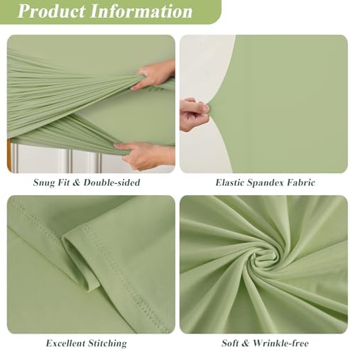 Square Backdrop Arch Cover Sage Green 6.6FT x 6.6FT Square Arch Backdrop Covers Stretchy Spandex Fitted Square Backdrop Cover for Birthday Party Wedding Ceremony Banquet Decoration - Image 5