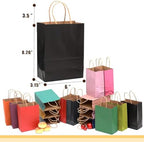 qiqee 100-Packs Paper Bags with Handles Bulk 8.26"×6"×3.15" Small Gift Bags 16 Different Senior Color Bags Multiple Uses（Small Size） - Image 5