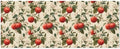 OTVEE 2 Rolls Birthday Wrapping Paper Roll - Apples White Flowers Pattern Design Gift Wrap Perfect for Weddings, Brides, Holidays, Baby Showers - 58 x 22.8 inches by OTVEE