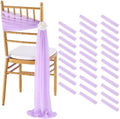 Fanqisi Light Purple Chair Sashes 32 Panels 8ft Sheer Soft Chair Covers for Wedding Chairs Decoration by Fanqisi