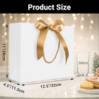 EUSOAR White Gift Bags, 50pcs 12.5"x4.5"x11" White Party Favor Bags with Handle, Shopping Wedding Party Favor Paper Bags Gift Treat Bags Bulk for Wedding Baby Shower Guests Bridal - Image 2