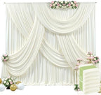 30ft x 15ft Ivory Wrinkle Free Backdrop Curtains for Wedding Party Backdrops Curtain Drapes Fabric Decorations Photo Back Drop Cloth for Baby Shower Photography Stage Reception by Tao-GePartyDecorations