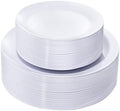 KIRE 60PCS White Disposable Plates - Heavy Duty White Plastic Plates for Party/Wedding - Include 30Pieces 10.25inch Dinner Plates and 30Pieces 7.5inch Dessert/Salad Plates by KIRE