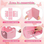 Suzile Wooden Baby Shower Crate Closet, Butterfly, Pink - Image 4