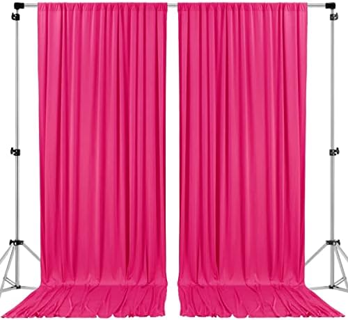 AK TRADING CO. 10 feet x 8 feet IFR Polyester Backdrop Drapes Curtains Panels with Rod Pockets - Wedding Ceremony Party Home Window Decorations - Fuschia by Fabrics%7CEventDecor%7CCrafts%7CUpholsteryFoam