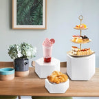 6 Pcs Buffet Risers, Dessert Stands Acrylic, Food Risers for Buffet, Jewelry Showcase, Riser Display Cases, Acrylic Display Base, White - Image 2