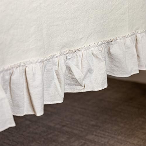 GLORY SEASON Retro Farmhouse Ruffle Tablecloth Cotton Flounces Trim Washable Table Cover Tablecloths for Rectangle Table Baby Shower Kitchen Party Wedding Decor, 52''x70'' - Image 4