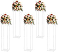 5PCS Wedding Flower Stand, 39" Crystal Column Vases Rack for Birthday Party Decoration Garden Tall Acrylic Flower Frame Holder for Balloon Decor Road Leads Christmas Gift by LIYUANJUN