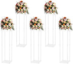 5PCS Wedding Flower Stand, 39" Crystal Column Vases Rack for Birthday Party Decoration Garden Tall Acrylic Flower Frame Holder for Balloon Decor Road Leads Christmas Gift by LIYUANJUN